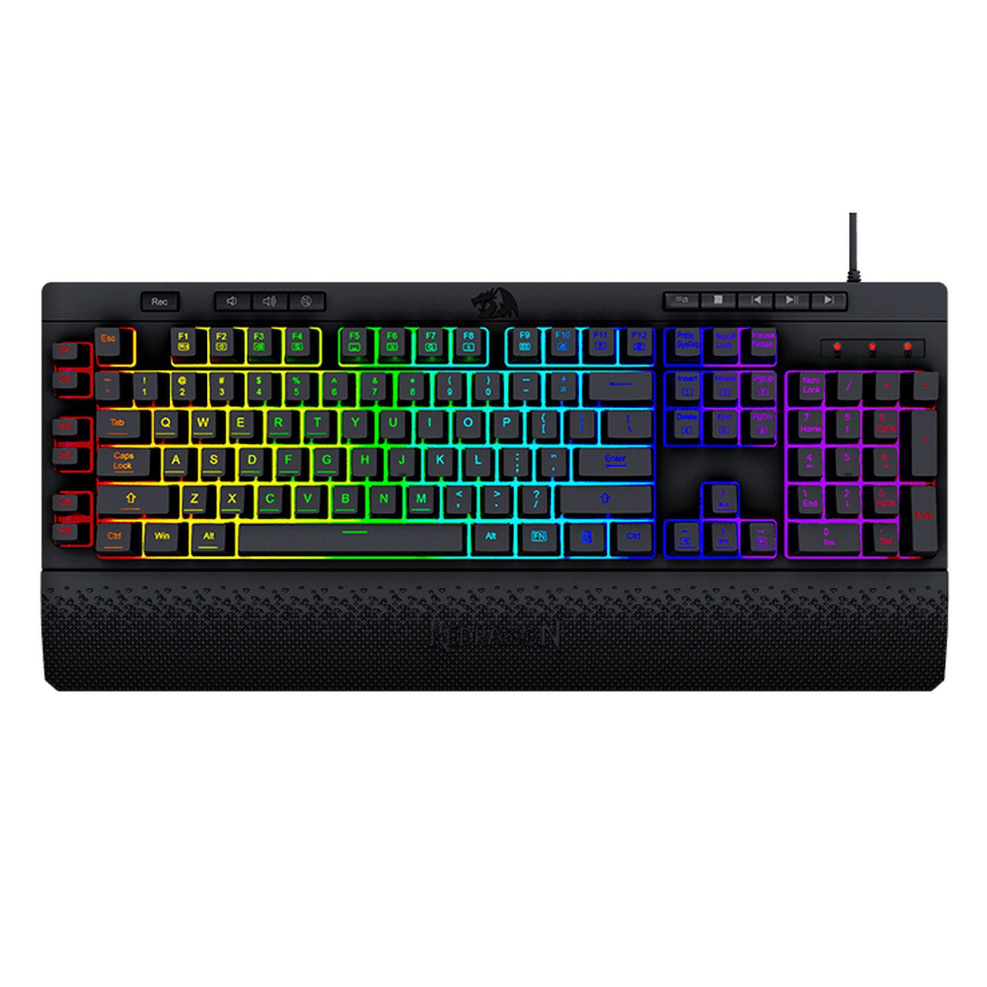 کیبورد گیمینگ ردراگون مدل Shiva K512W، سوییچ ممبران، Full-Size، نورپردازی RGB کیبورد گیمینگ ردراگون مدل Shiva K512W، سوییچ ممبران، Full-Size، نورپردازی RGB